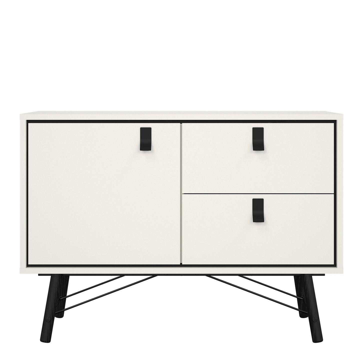 ry sideboard with 1 door 2 drawers in matt white