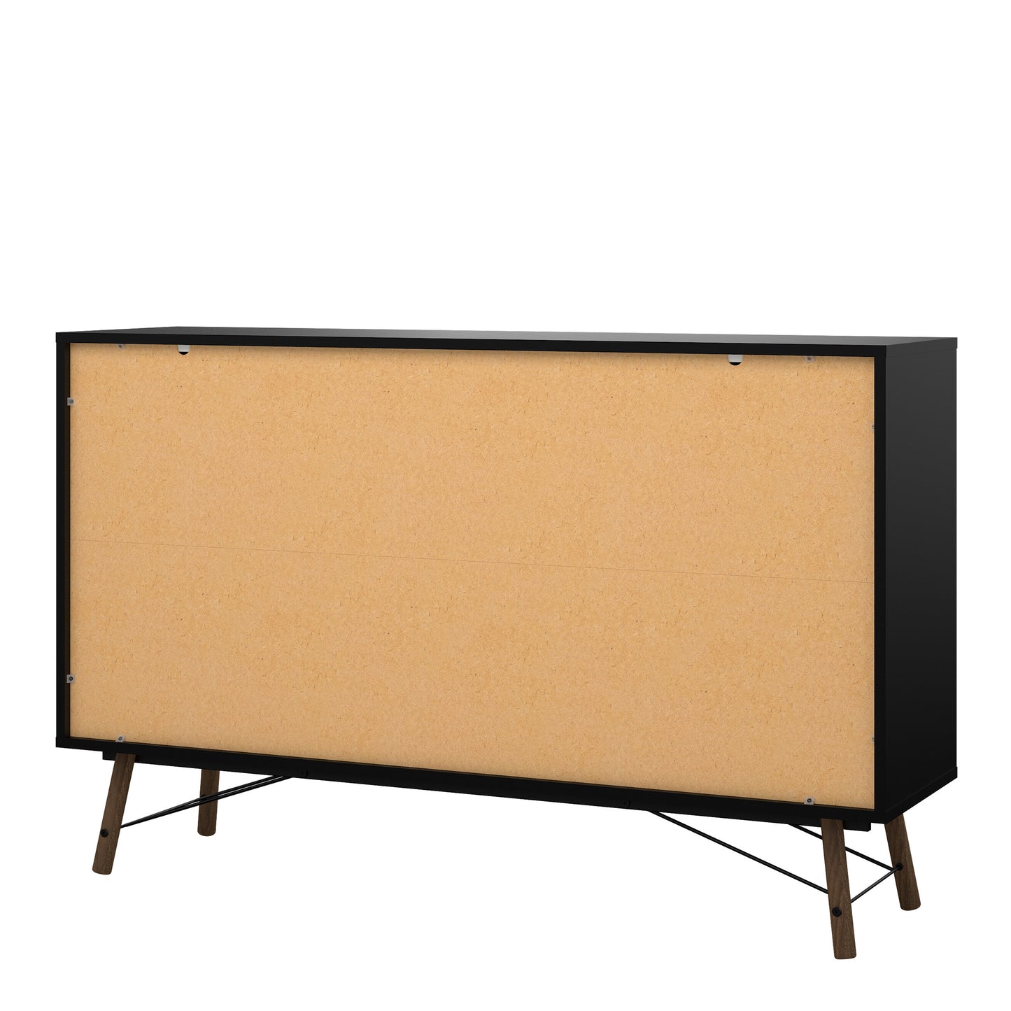 ry wide double chest of drawers 6 drawers in matt black walnut