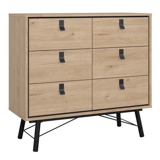 ry small double chest of drawers 6 drawers in jackson hickory oak