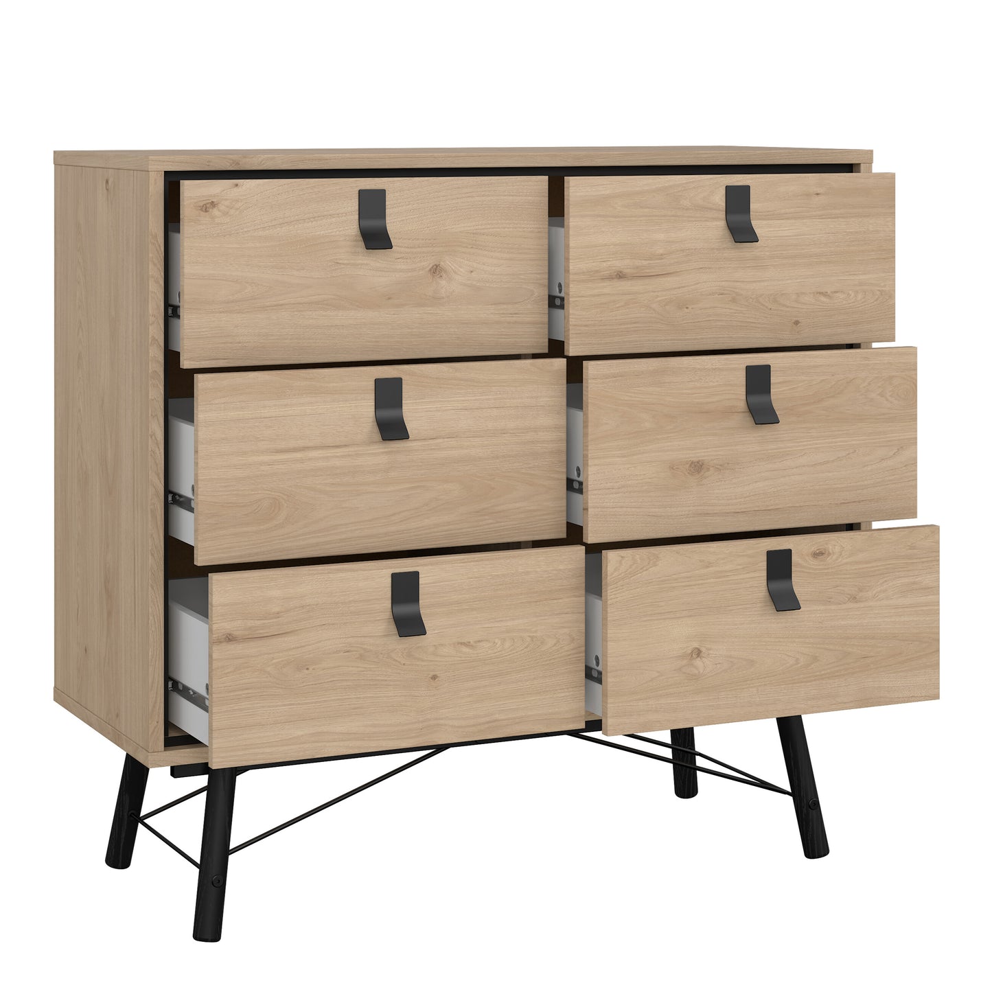 ry small double chest of drawers 6 drawers in jackson hickory oak