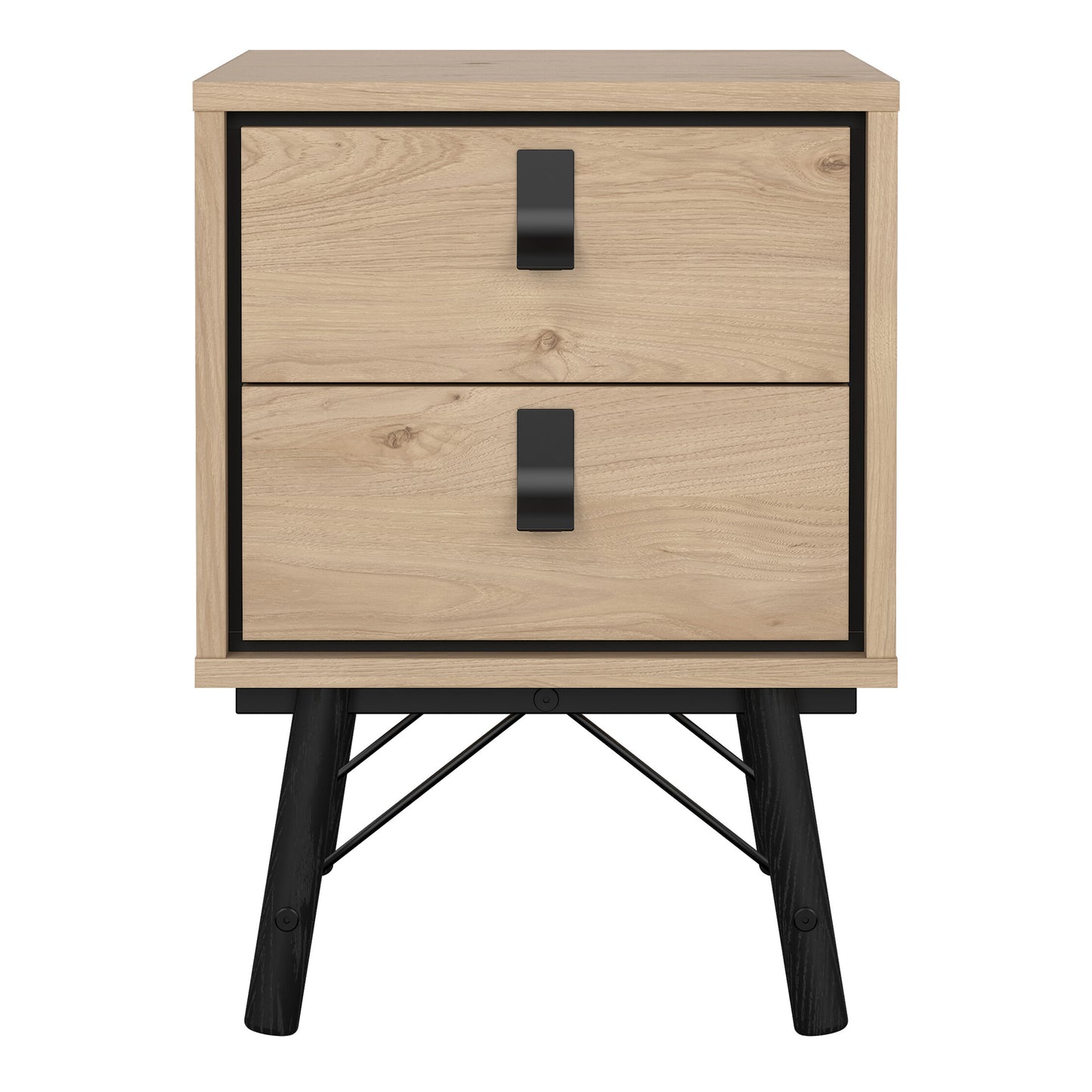 ry bedside cabinet 2 drawer jackson hickory oak