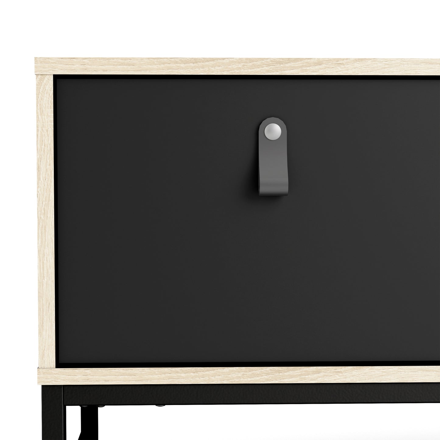 stubbe tv unit 1 door 2 drawers and open shelf in matt black oak
