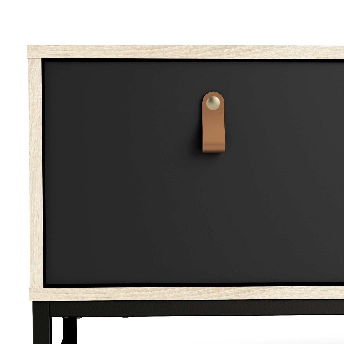 stubbe tv unit 1 door 2 drawers and open shelf in matt black oak