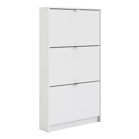 shoes shoe cabinet 3 flip down doors and 1 layer in white
