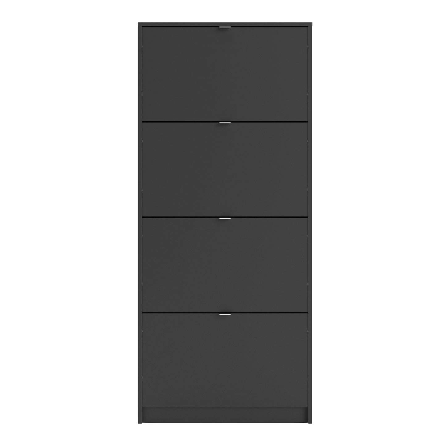 shoes shoe cabinet 4 flip down doors and 1 layer in matt black