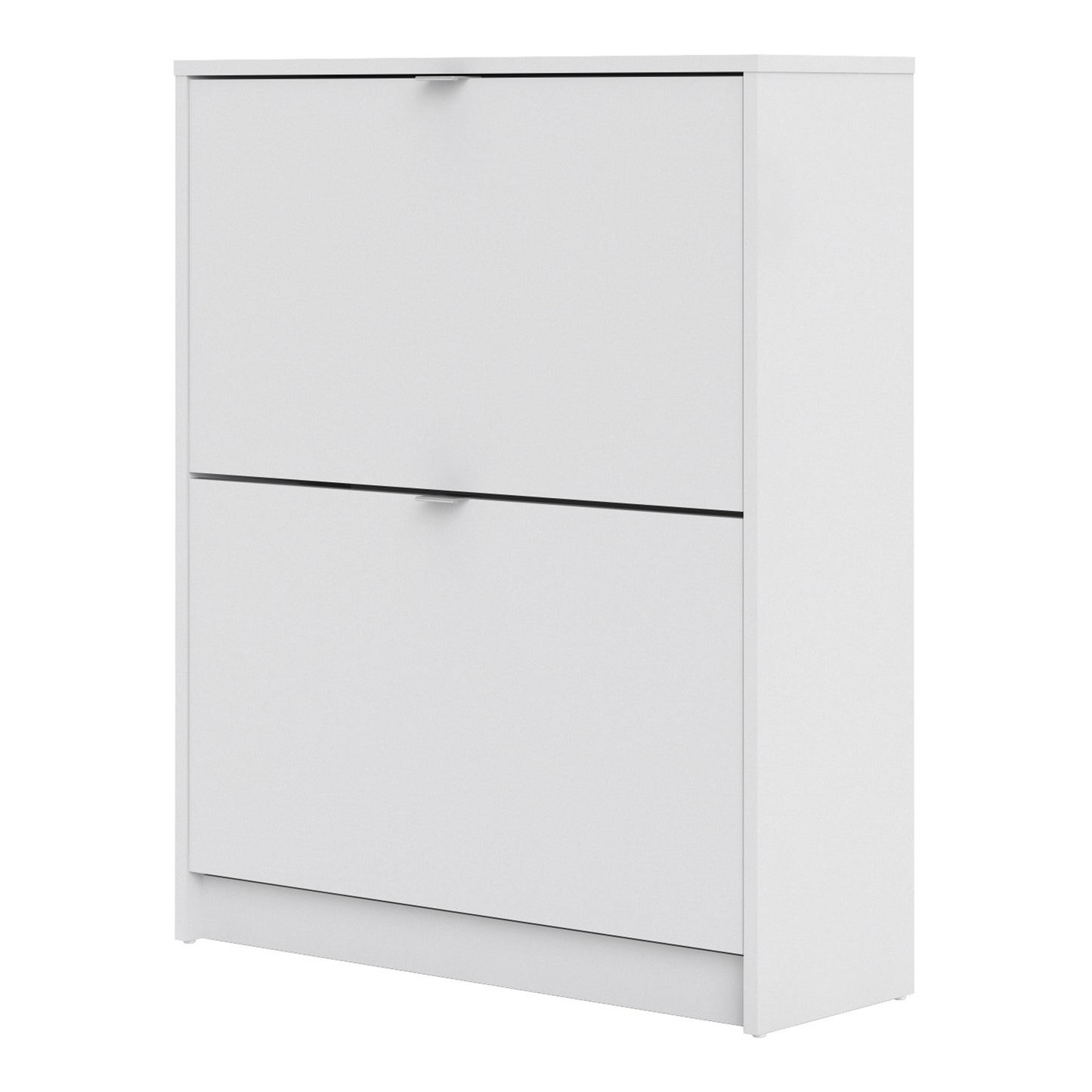 shoes shoe cabinet 2 flip down doors and 2 layers in white