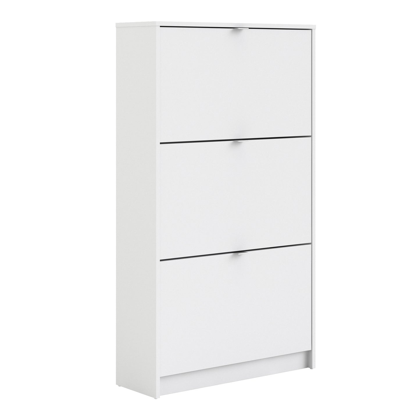 shoes shoe cabinet 3 flip down doors and 2 layers in white