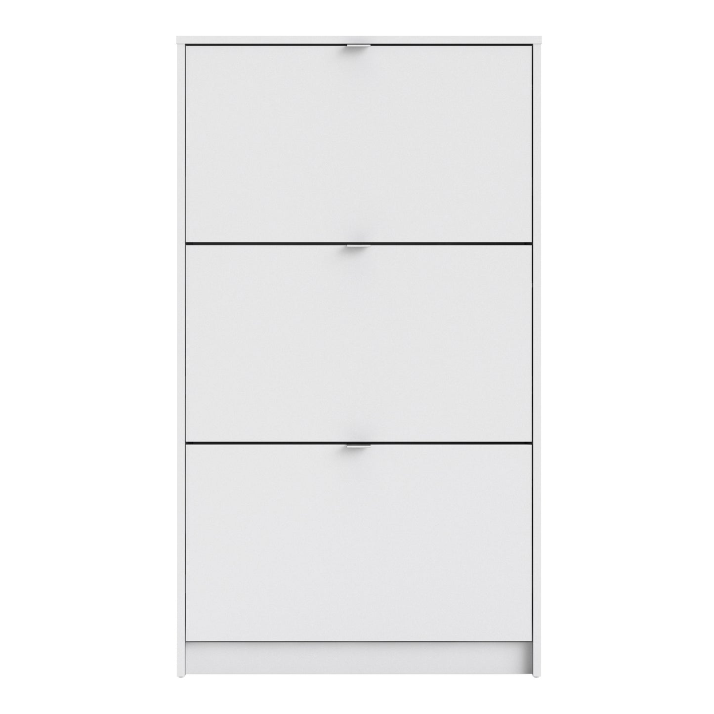 shoes shoe cabinet 3 flip down doors and 2 layers in white