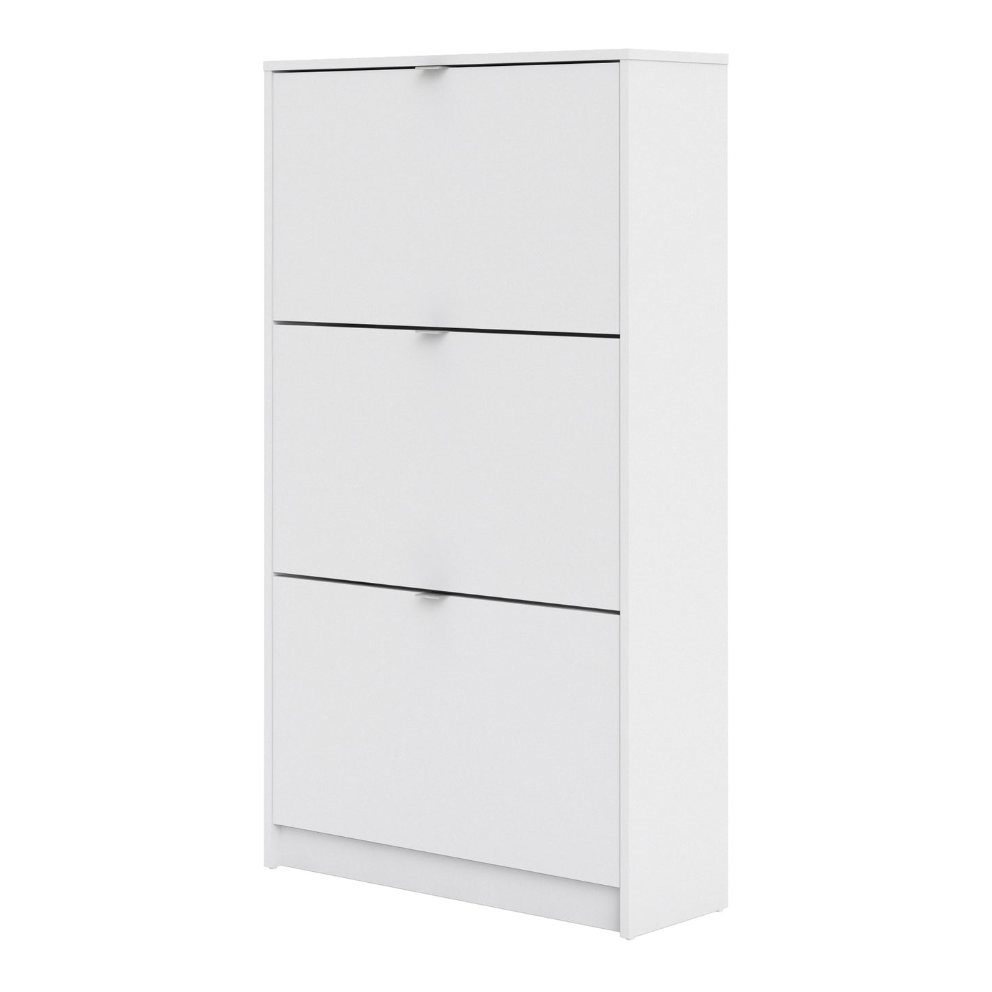 shoes shoe cabinet 3 flip down doors and 2 layers in white