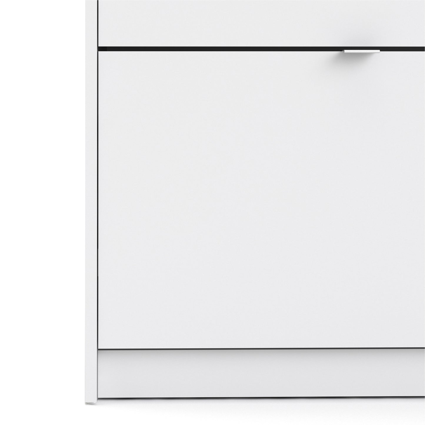 shoes shoe cabinet 3 flip down doors and 2 layers in white