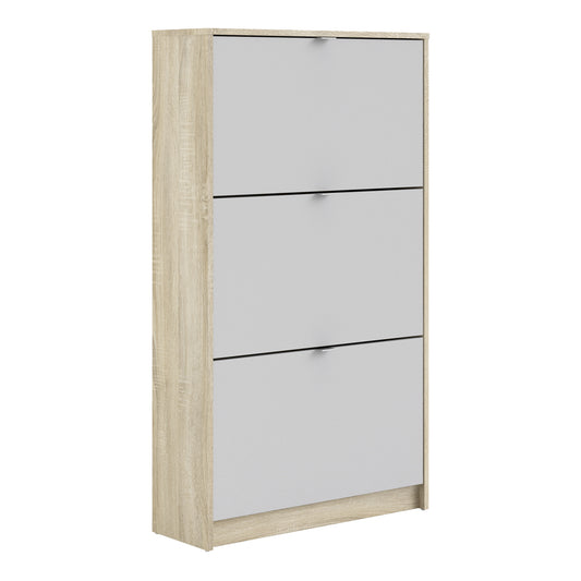 shoes shoe cabinet 3 flip down doors and 2 layers oak structure white