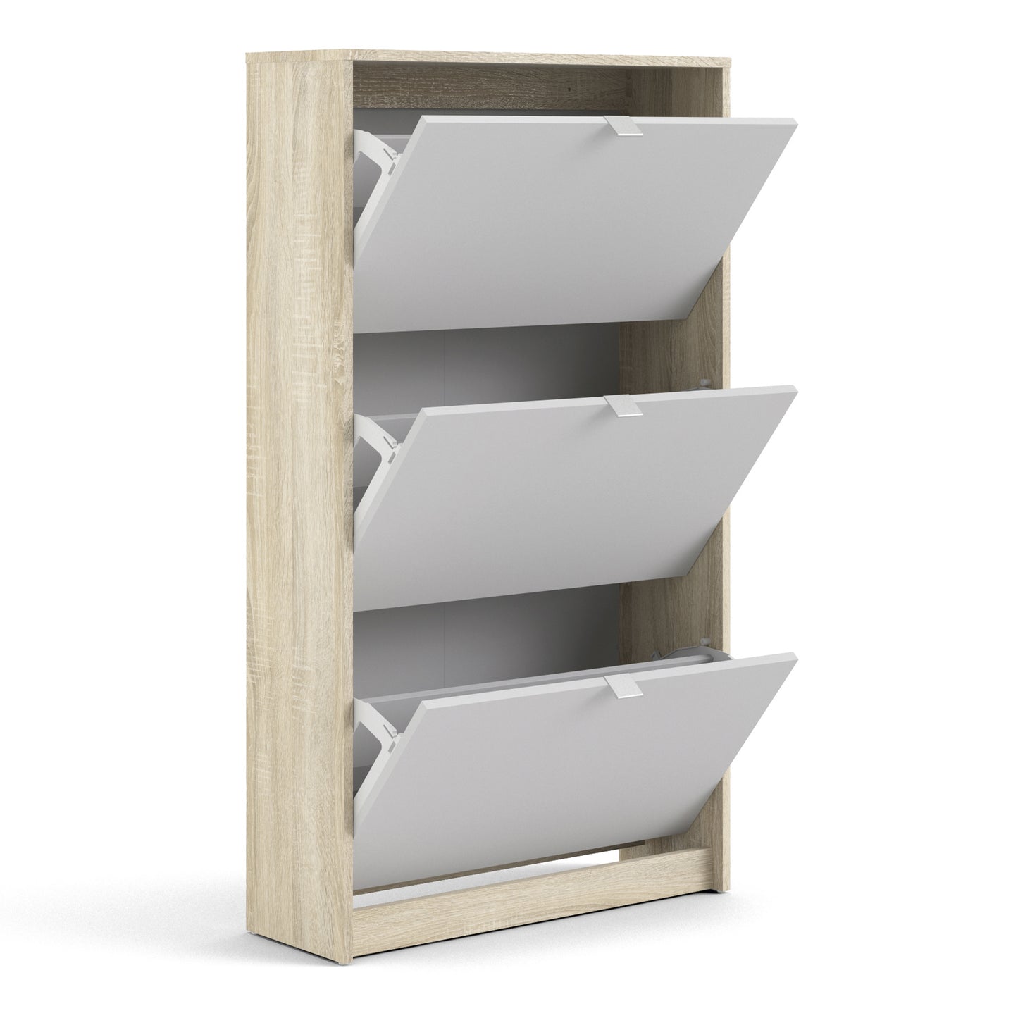 shoes shoe cabinet 3 flip down doors and 2 layers oak structure white