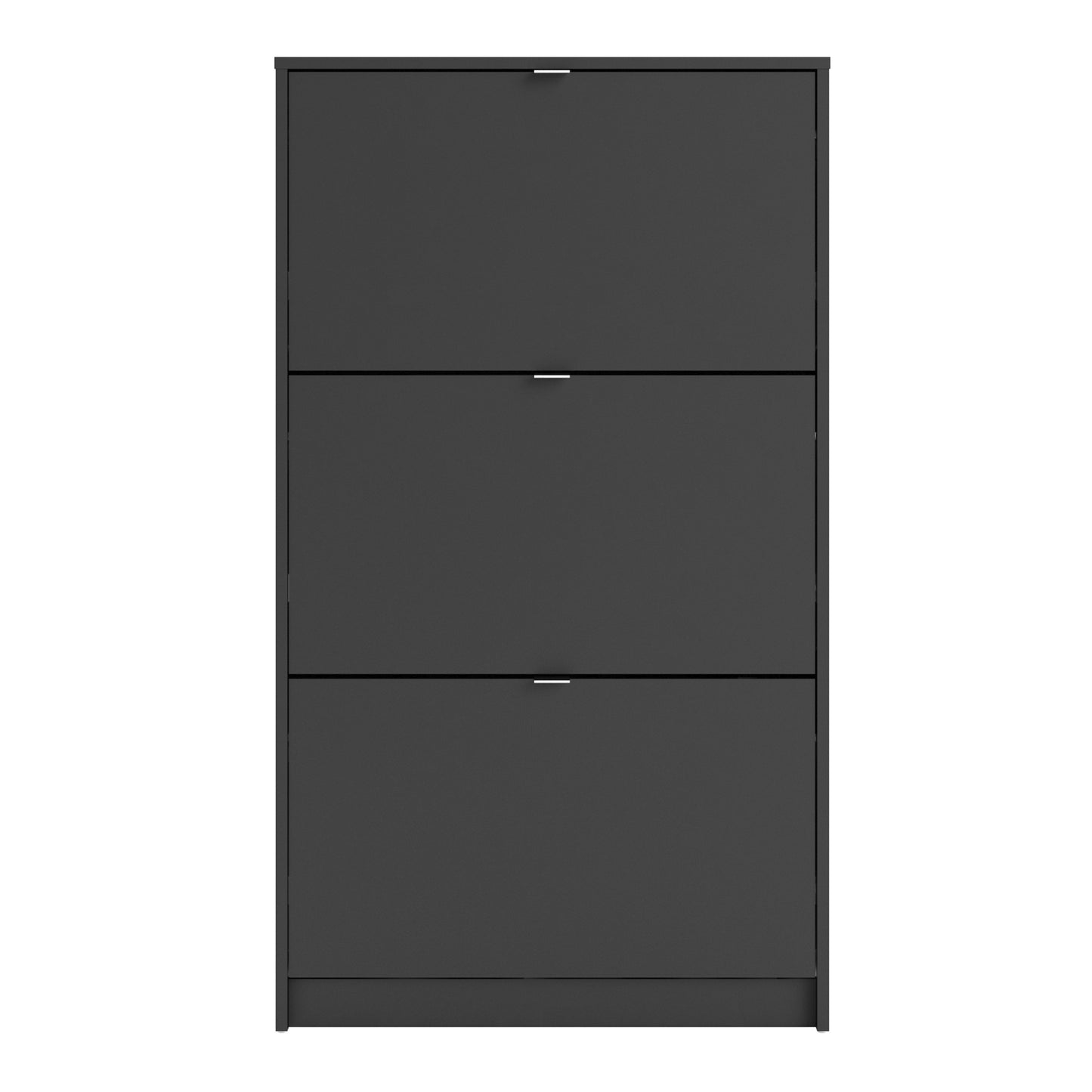 shoes shoe cabinet 3 flip down doors and 2 layers in matt black