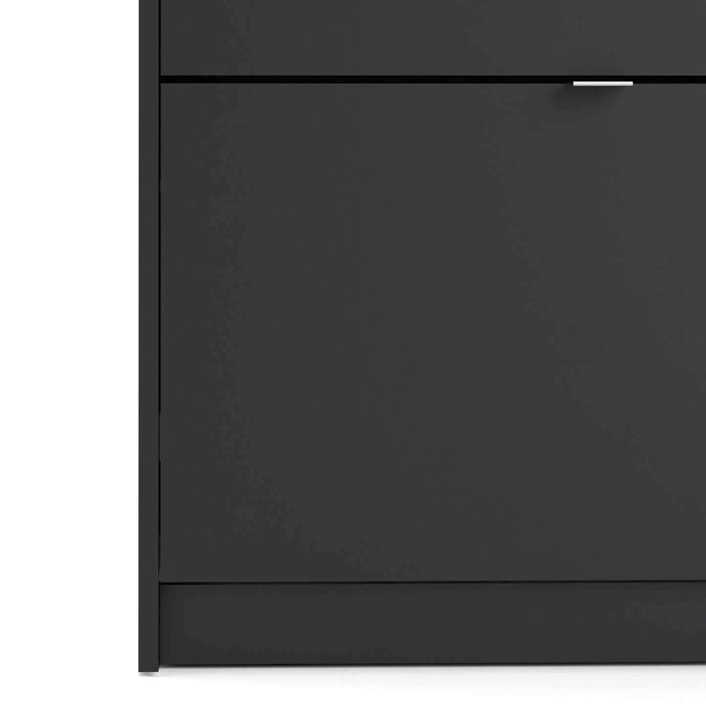shoes shoe cabinet 3 flip down doors and 2 layers in matt black