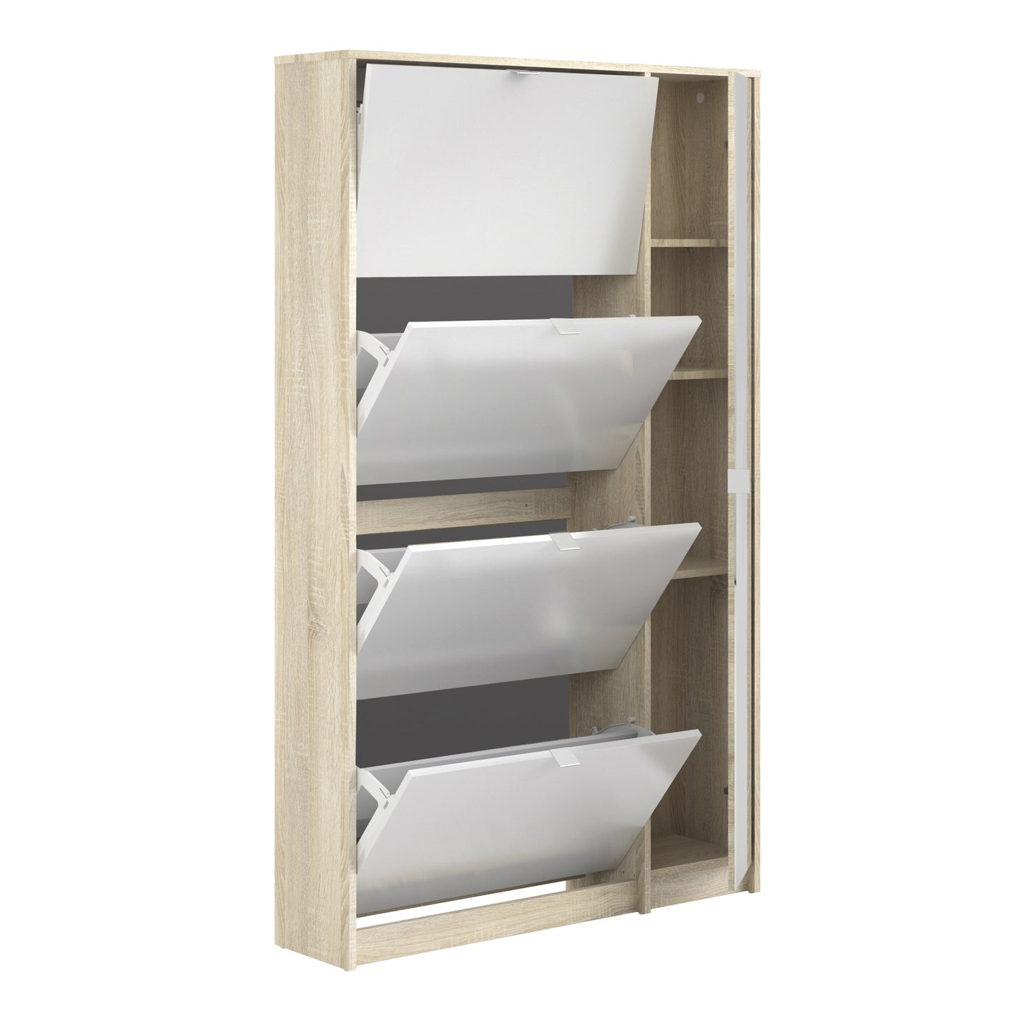 shoes shoe cabinet 4 flip down doors and 2 layers 1 mirror door oak structure