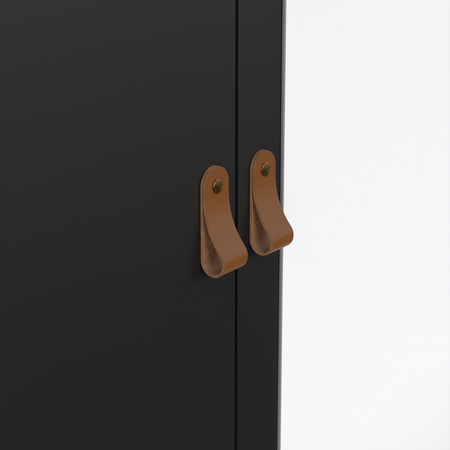 barcelona wardrobe with 2 doors 1 mirror door 2 drawers in matt black