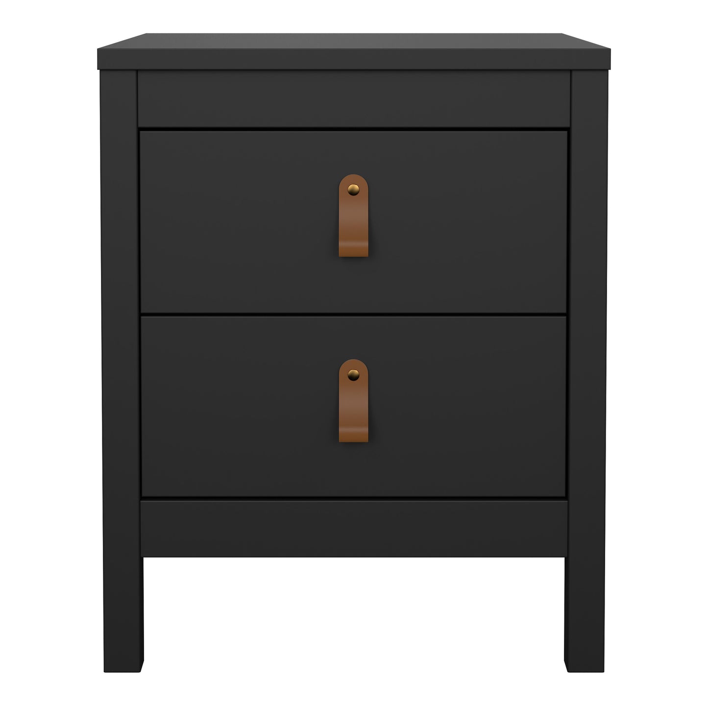 barcelona bedside table 2 drawers in matt black