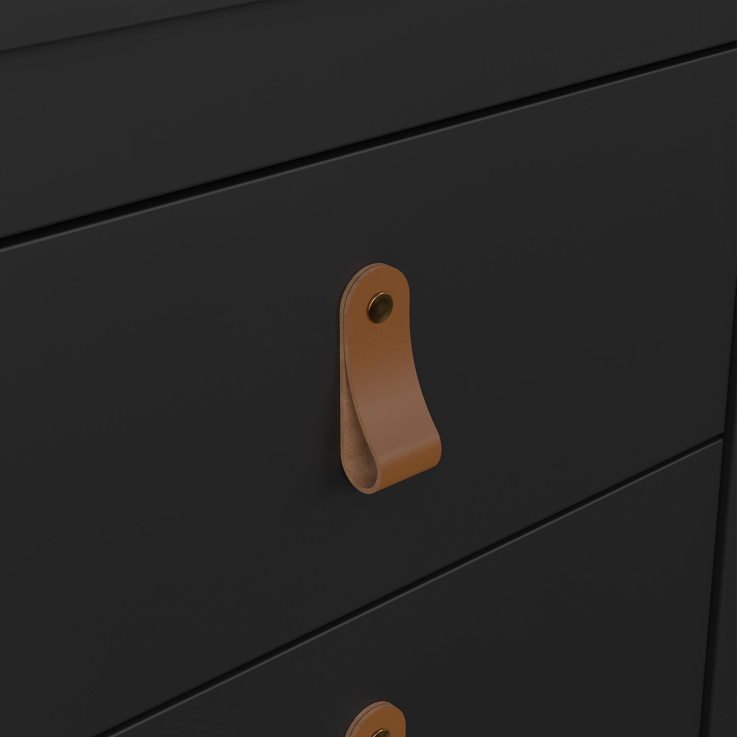 barcelona bedside table 2 drawers in matt black