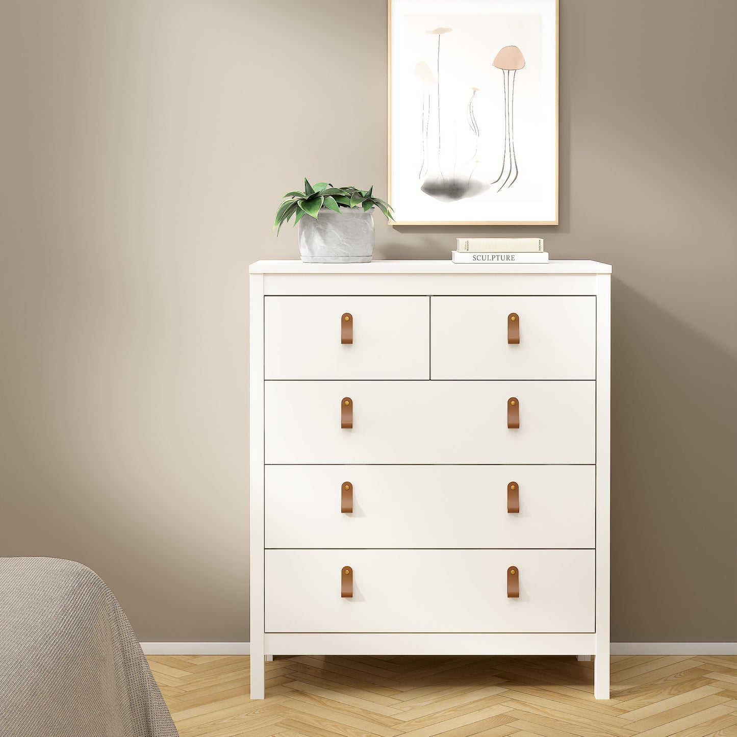 barcelona chest 3+2 drawers in white