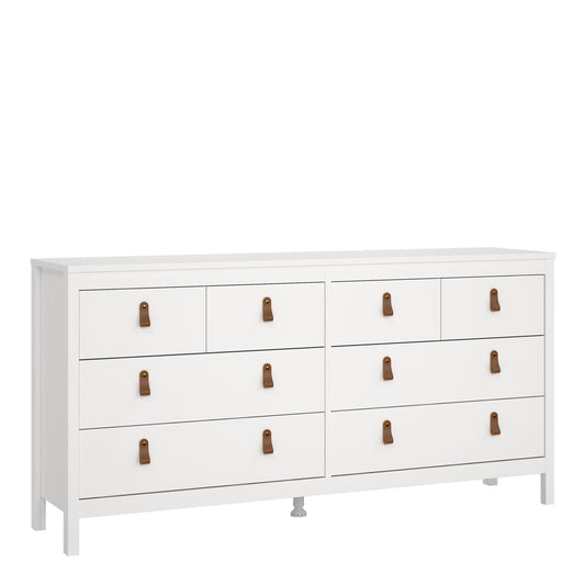 barcelona double dresser 4+4 drawers in white