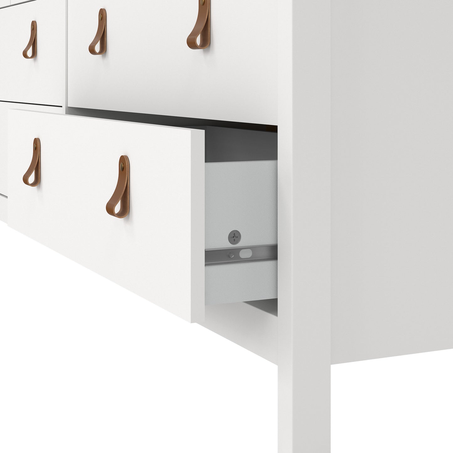 barcelona double dresser 4+4 drawers in white