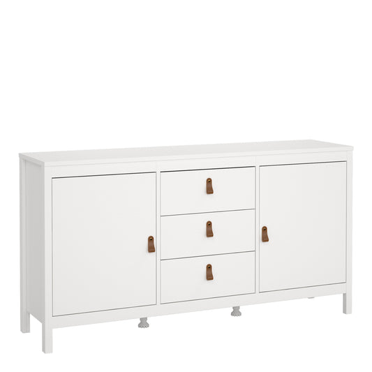 barcelona sideboard 2 doors 3 drawers in white