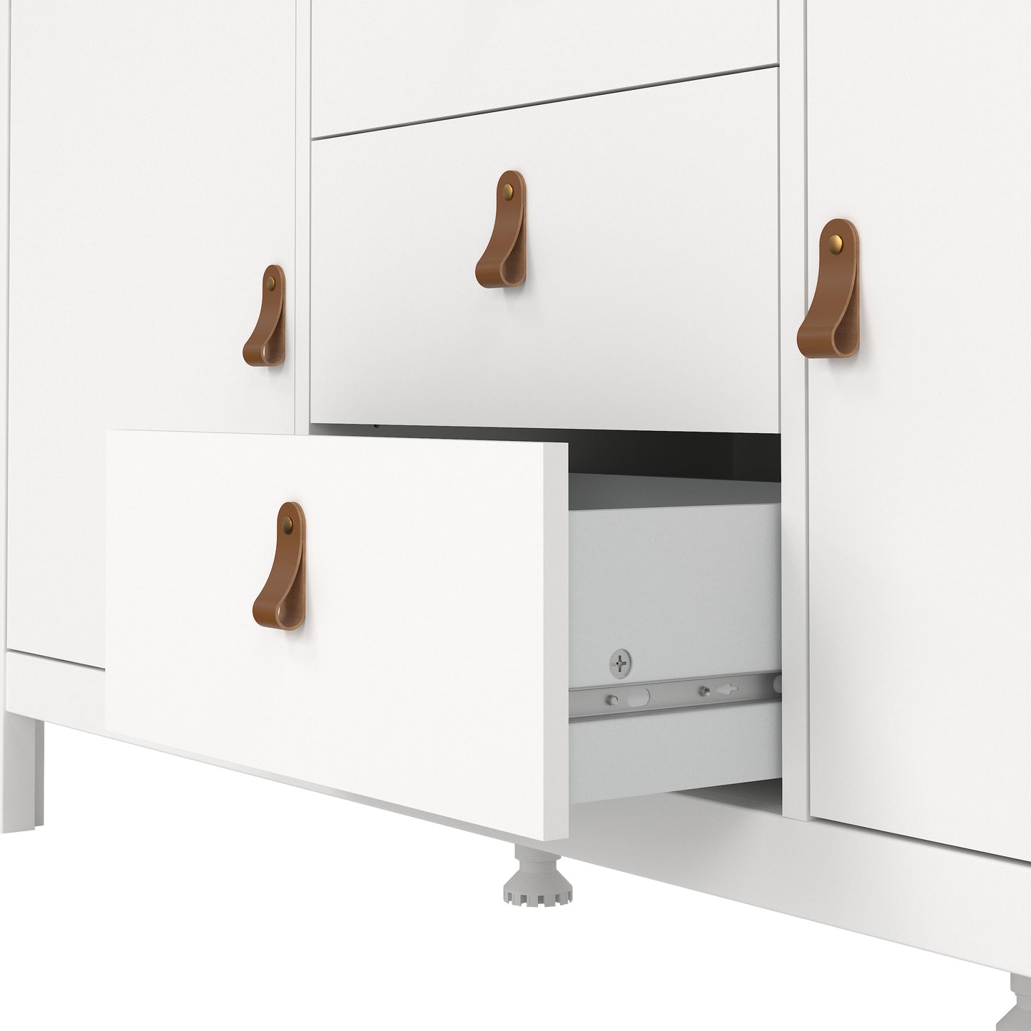 barcelona sideboard 2 doors 3 drawers in white