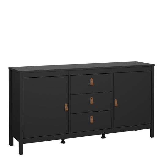 barcelona sideboard 2 doors 3 drawers in matt black