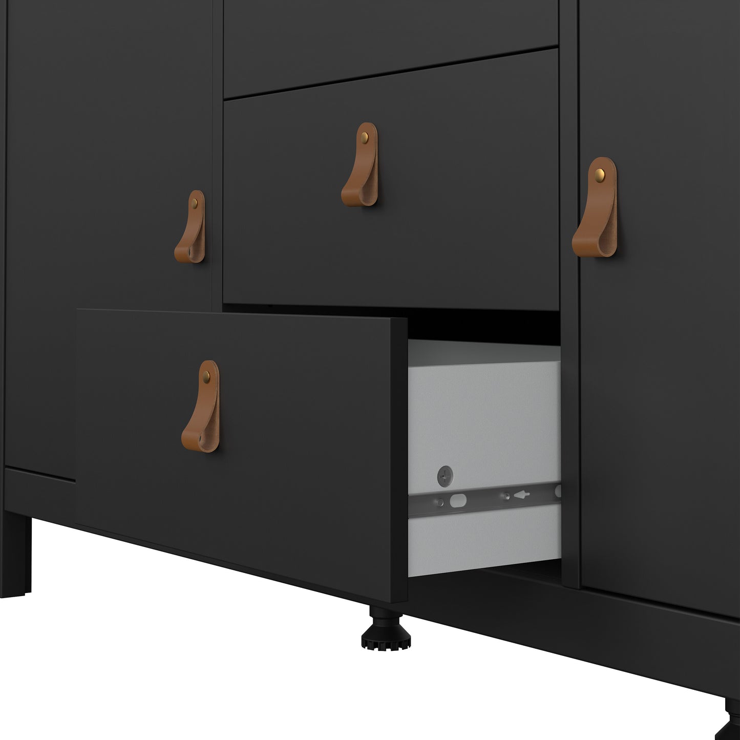 barcelona sideboard 2 doors 3 drawers in matt black
