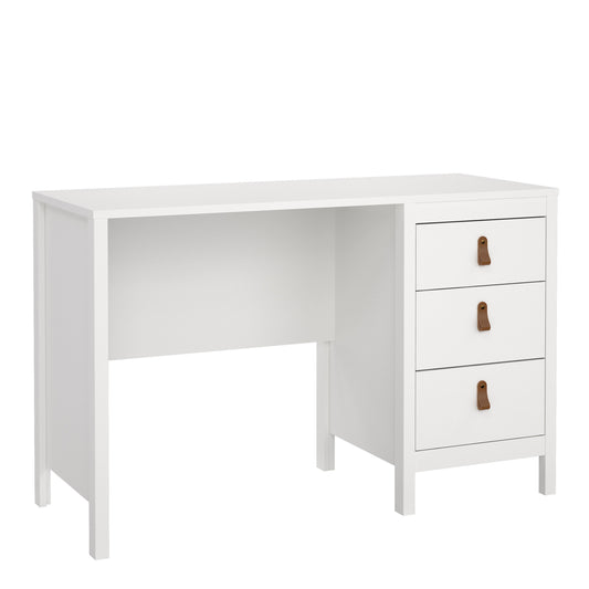 barcelona desk 3 drawers in white
