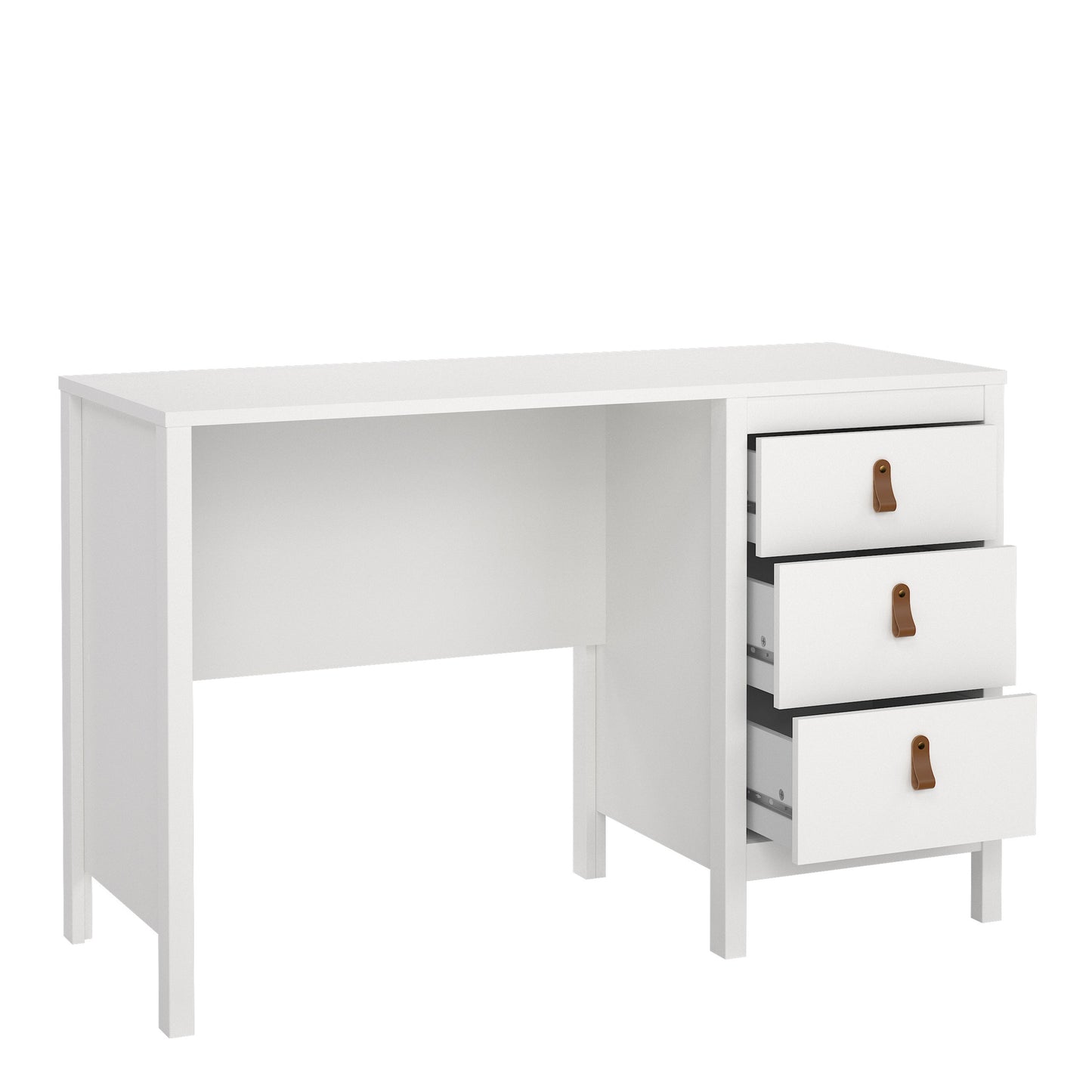 barcelona desk 3 drawers in white