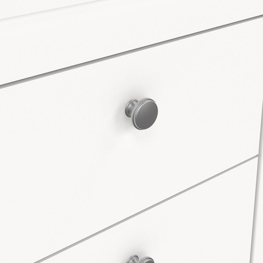 madrid bedside table 2 drawers in white