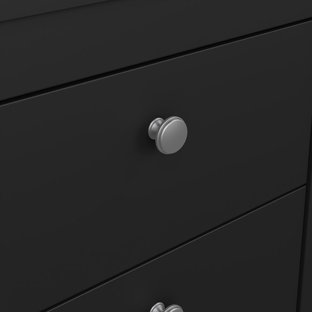 madrid bedside table 2 drawers in matt black