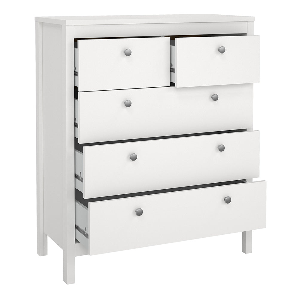 madrid chest 3+2 drawers in white