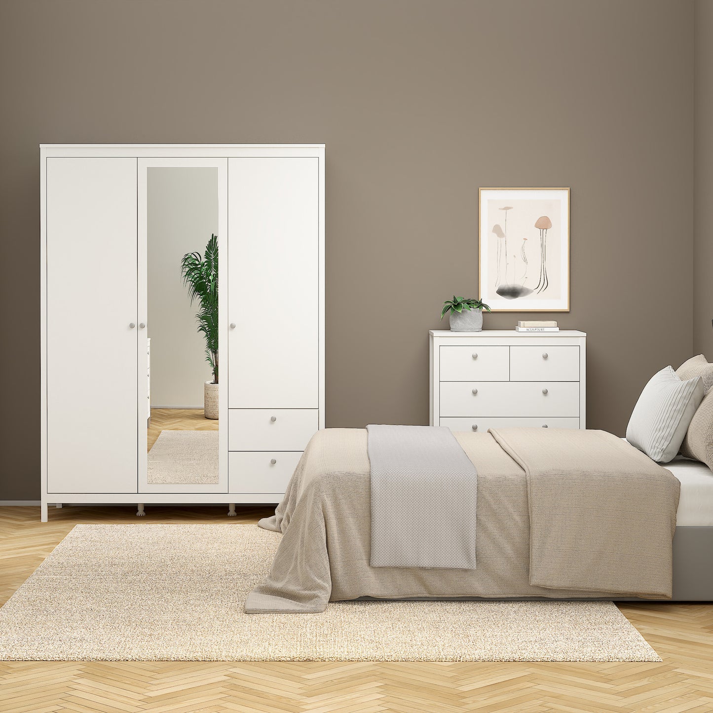 madrid chest 3+2 drawers in white