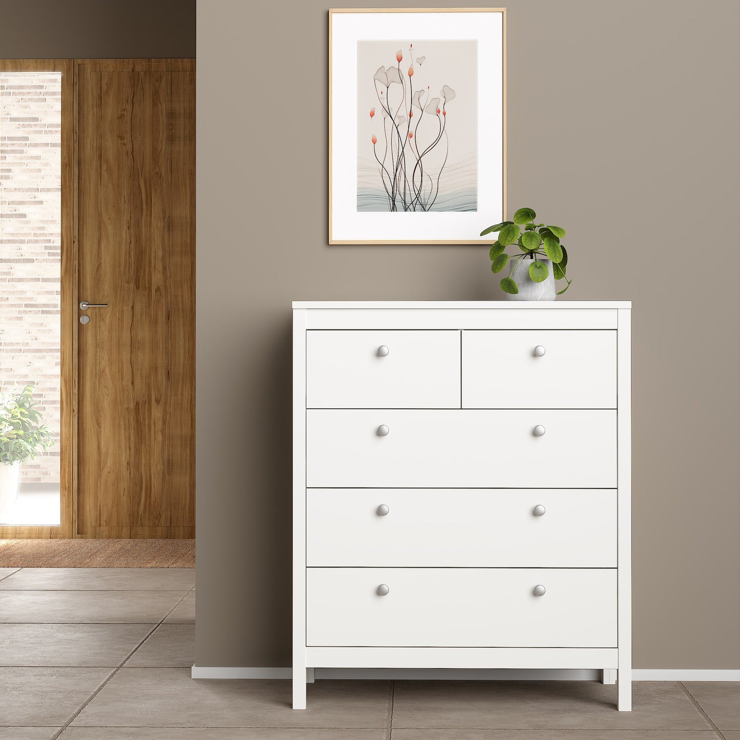 madrid chest 3+2 drawers in white