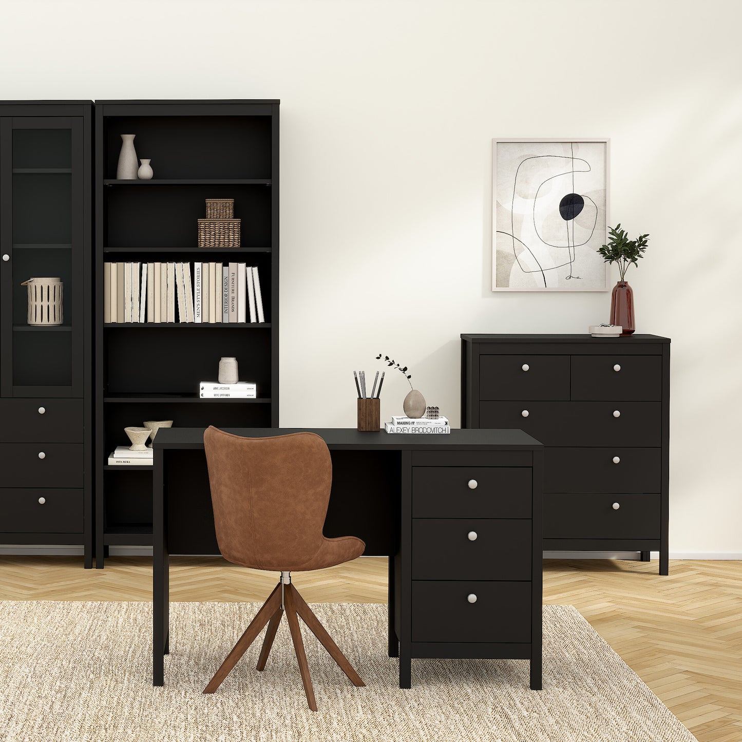 madrid chest 3+2 drawers in matt black