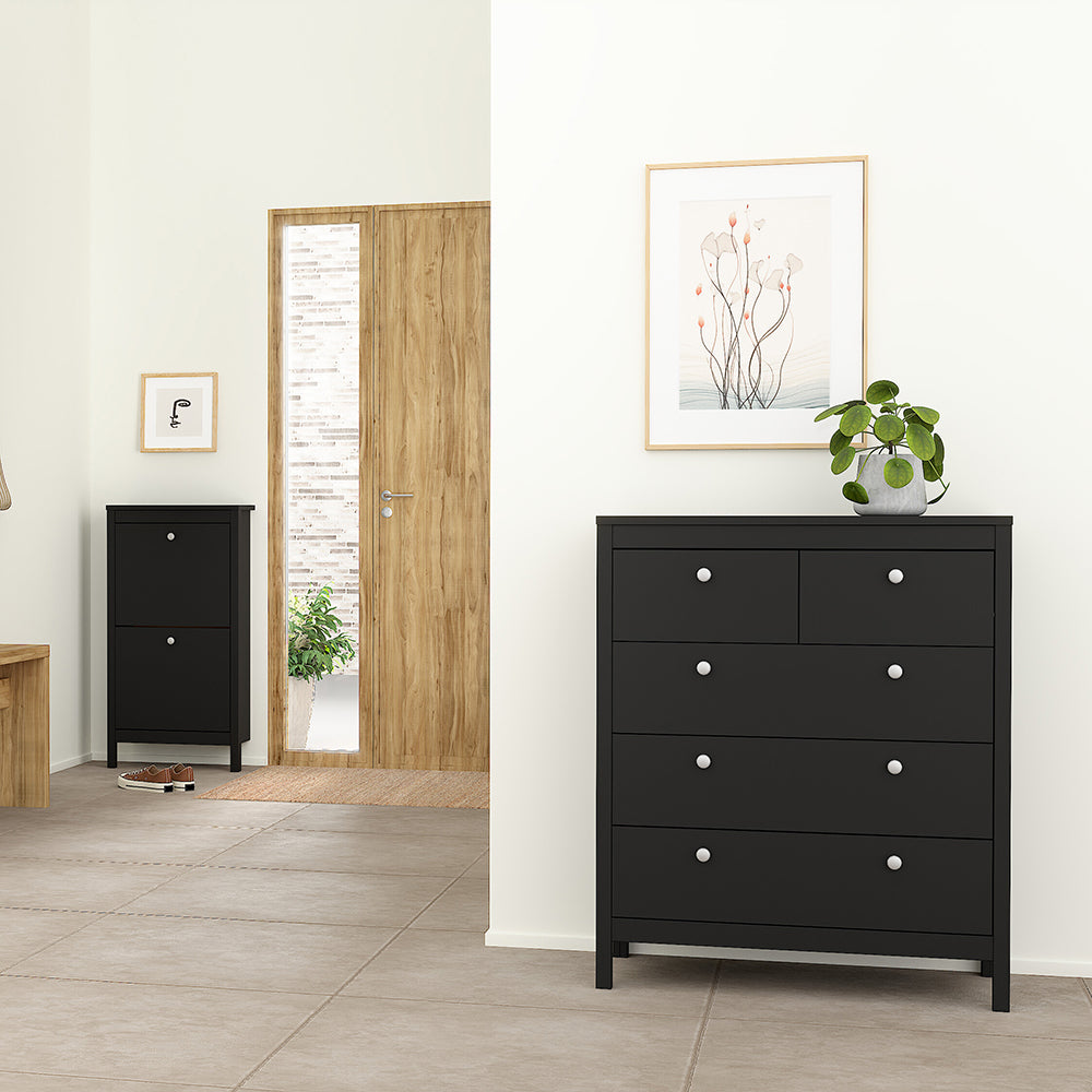 madrid chest 3+2 drawers in matt black