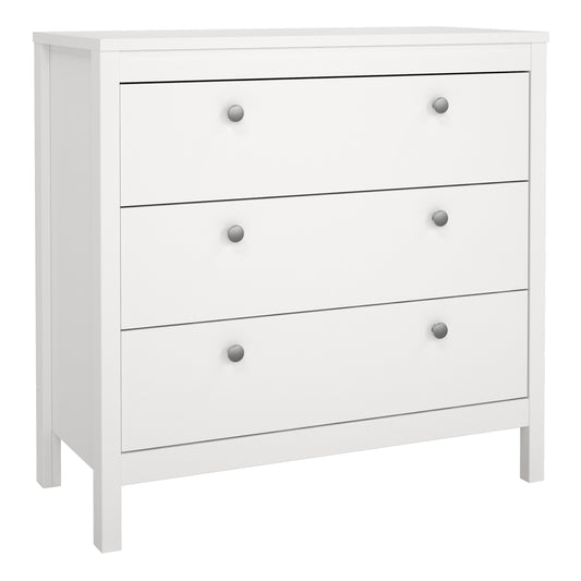 madrid chest 3 drawers in white
