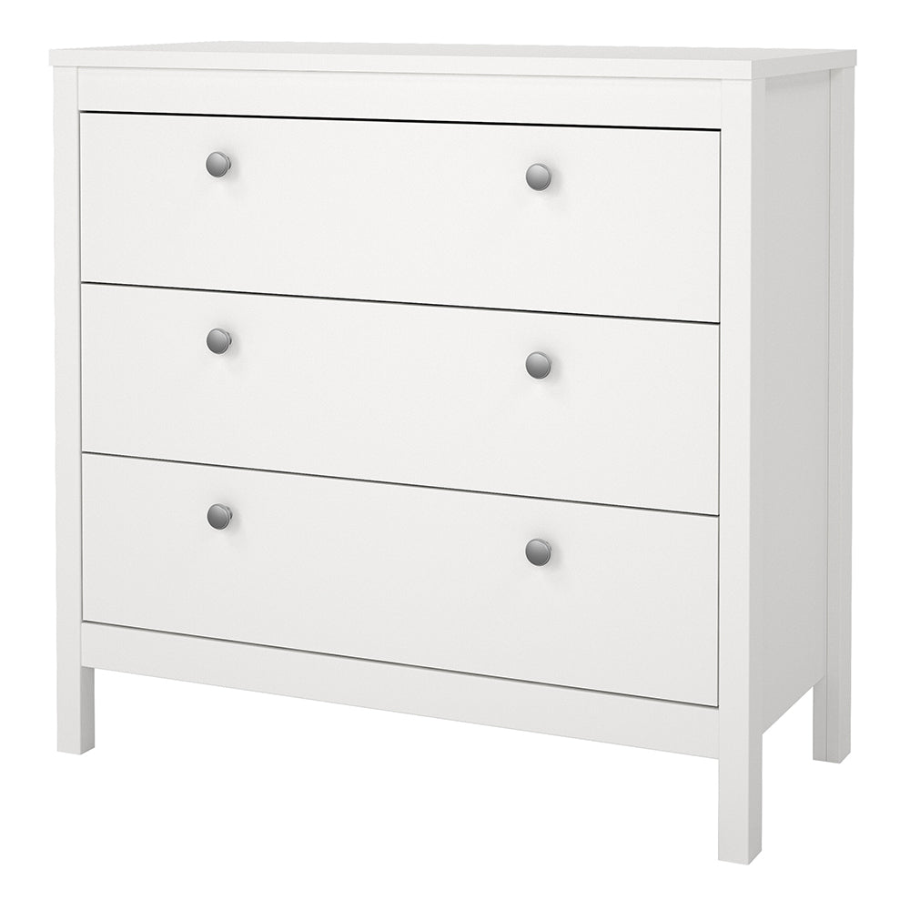 madrid chest 3 drawers in white