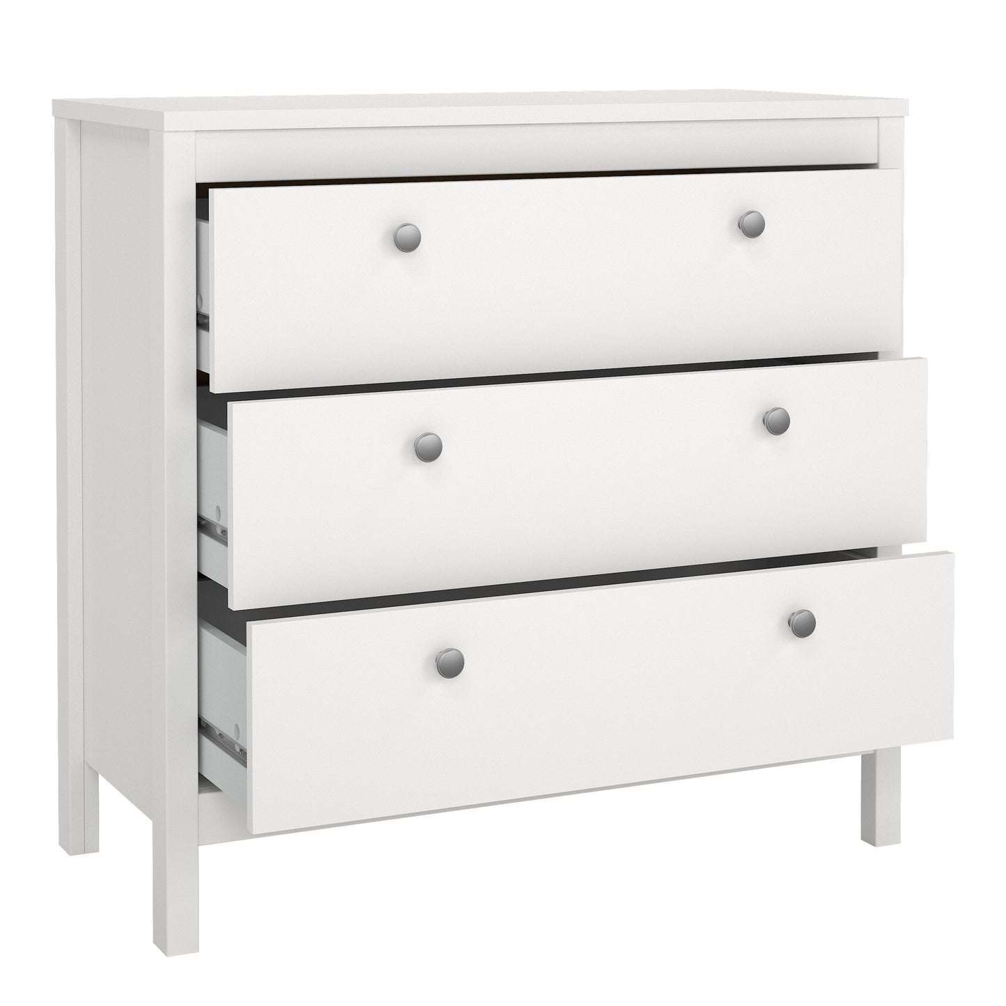 madrid chest 3 drawers in white