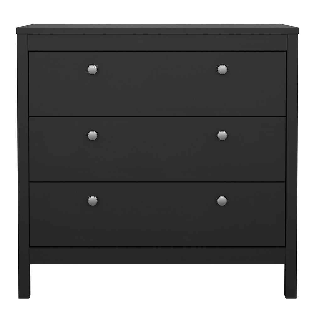 madrid chest 3 drawers in matt black