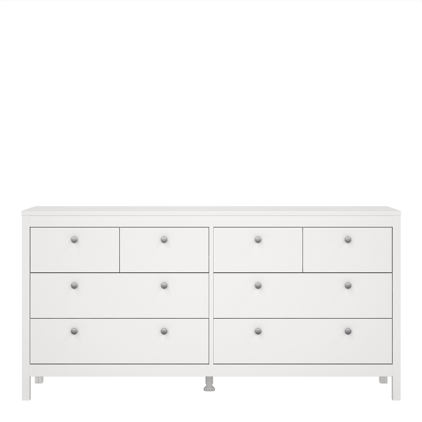 madrid double dresser 4+4 drawers in white