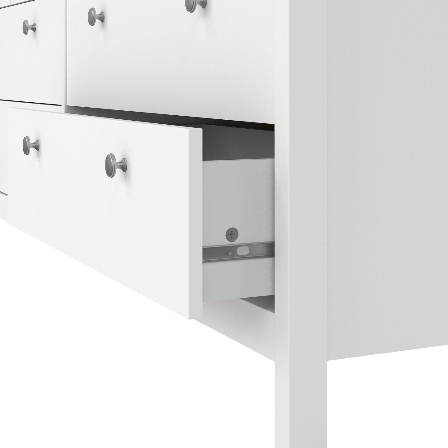 madrid double dresser 4+4 drawers in white
