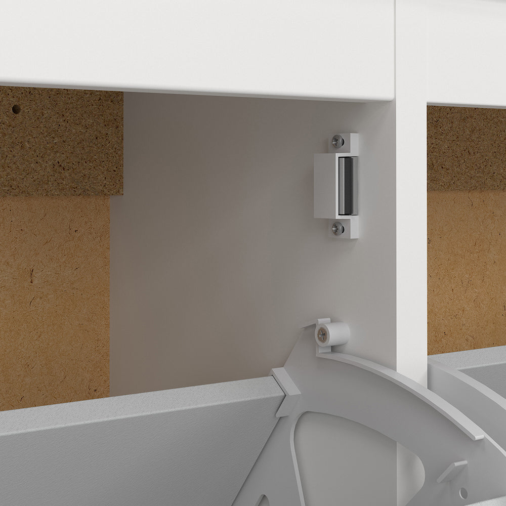 madrid shoe cabinet 4 flip down doors in white