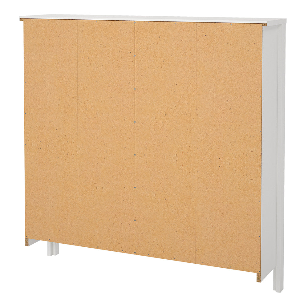 madrid shoe cabinet 4 flip down doors in white