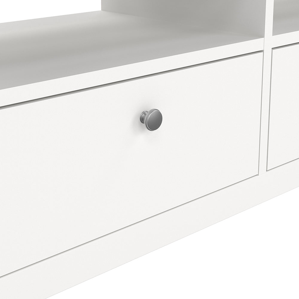 madrid tv unit 3 drawers in white