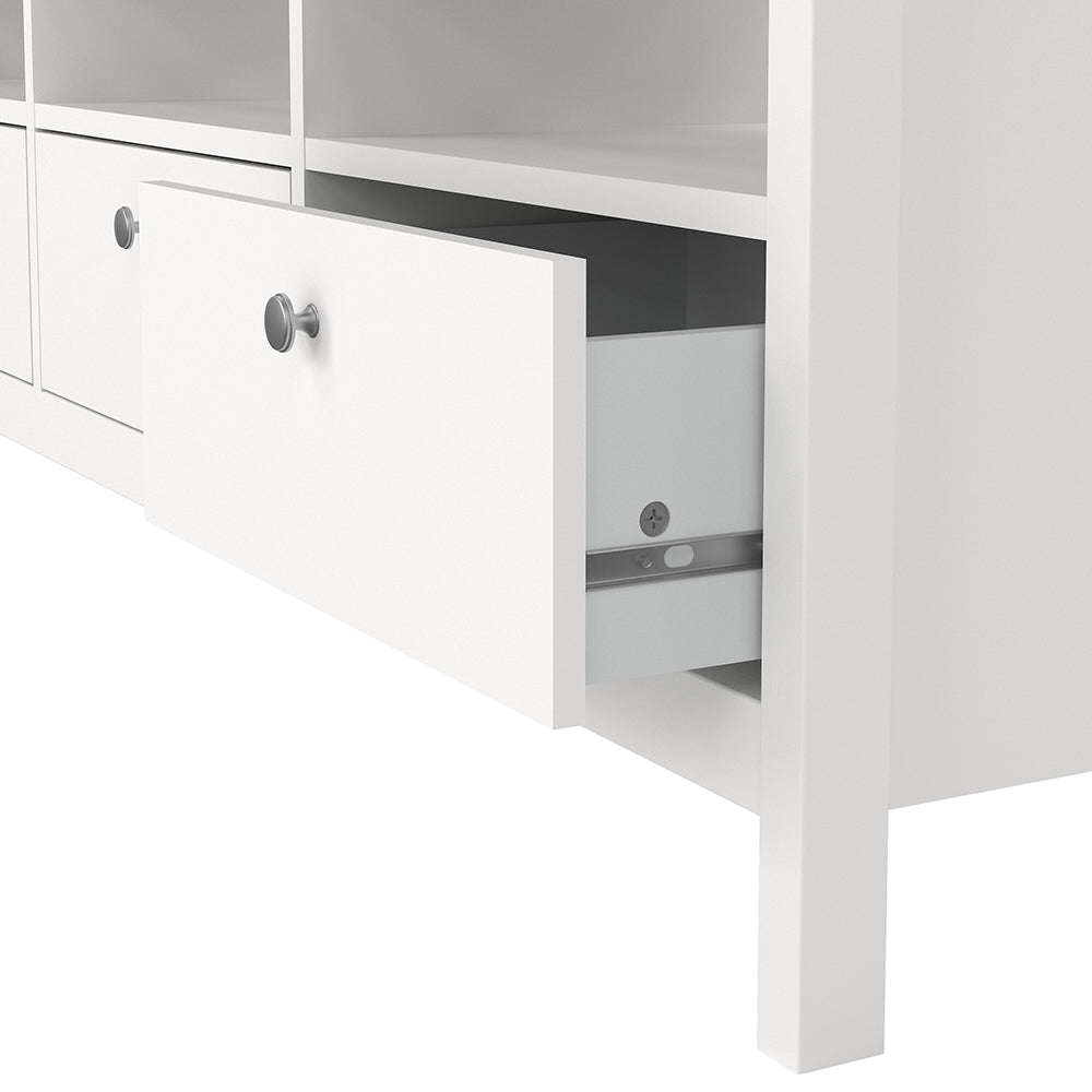 madrid tv unit 3 drawers in white