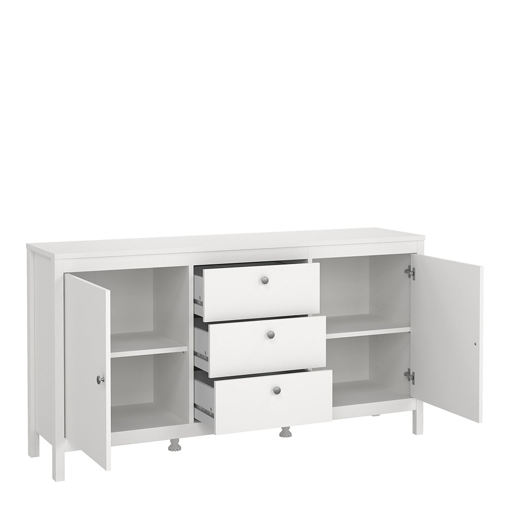madrid sideboard 2 doors 3 drawers in white