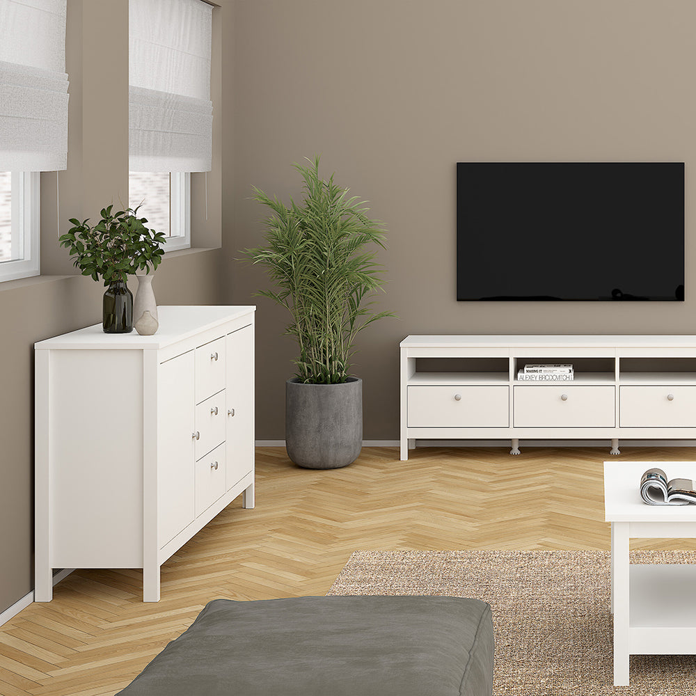 madrid sideboard 2 doors 3 drawers in white